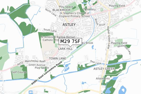 M29 7SF map - small scale - OS Open Zoomstack (Ordnance Survey)