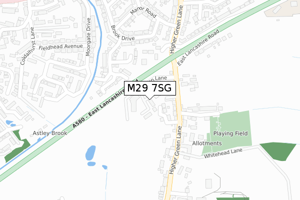 M29 7SG map - large scale - OS Open Zoomstack (Ordnance Survey)