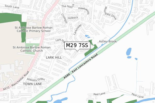 M29 7SS map - large scale - OS Open Zoomstack (Ordnance Survey)