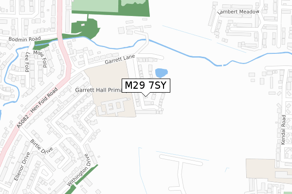 M29 7SY map - large scale - OS Open Zoomstack (Ordnance Survey)