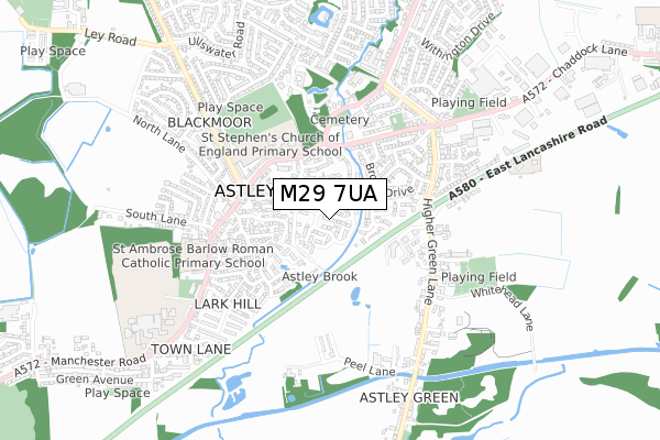 M29 7UA map - small scale - OS Open Zoomstack (Ordnance Survey) M29 7UA map - small scale - OS Open Zoomstack (Ordnance Survey)