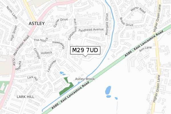 M29 7UD map - large scale - OS Open Zoomstack (Ordnance Survey)