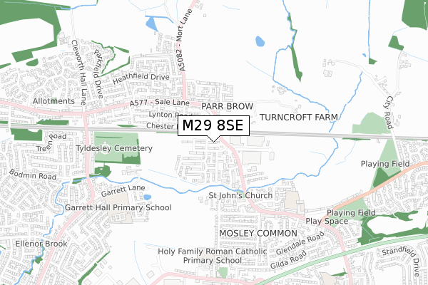 M29 8SE map - small scale - OS Open Zoomstack (Ordnance Survey)