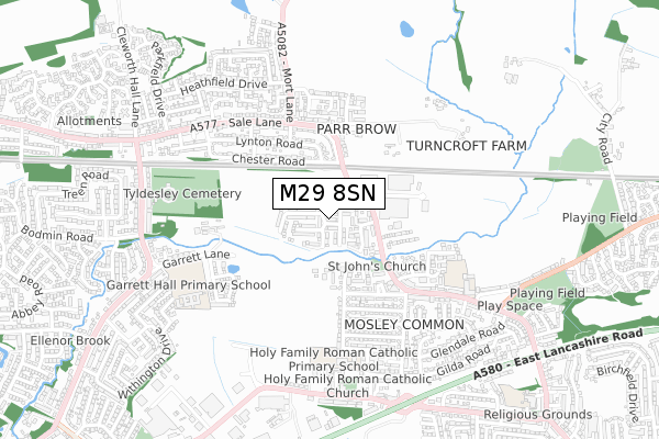 M29 8SN map - small scale - OS Open Zoomstack (Ordnance Survey)