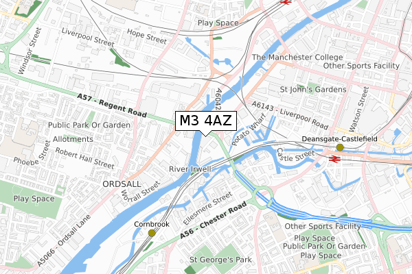 M3 4AZ map - small scale - OS Open Zoomstack (Ordnance Survey) M3 4AZ map - small scale - OS Open Zoomstack (Ordnance Survey)