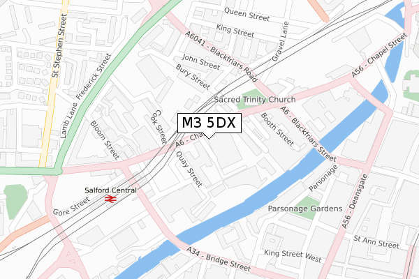 M3 5DX map - large scale - OS Open Zoomstack (Ordnance Survey)