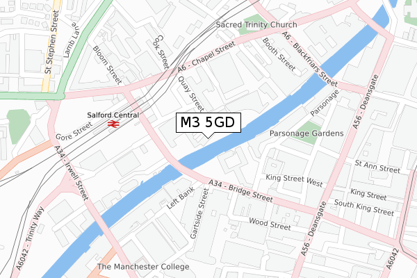 M3 5GD map - large scale - OS Open Zoomstack (Ordnance Survey)