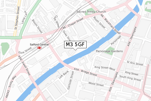 M3 5GF map - large scale - OS Open Zoomstack (Ordnance Survey)