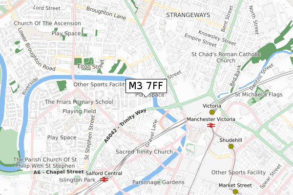 M3 7FF map - small scale - OS Open Zoomstack (Ordnance Survey)