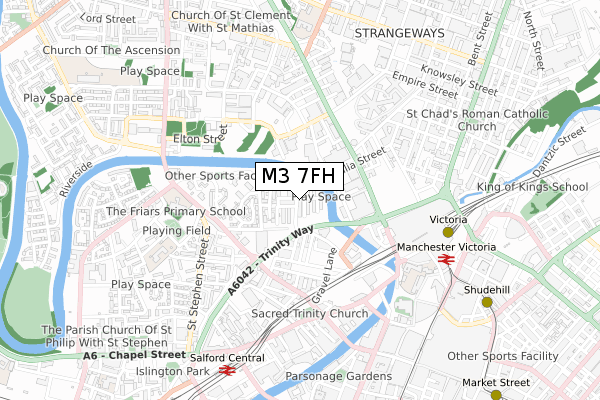M3 7FH map - small scale - OS Open Zoomstack (Ordnance Survey) M3 7FH map - small scale - OS Open Zoomstack (Ordnance Survey)