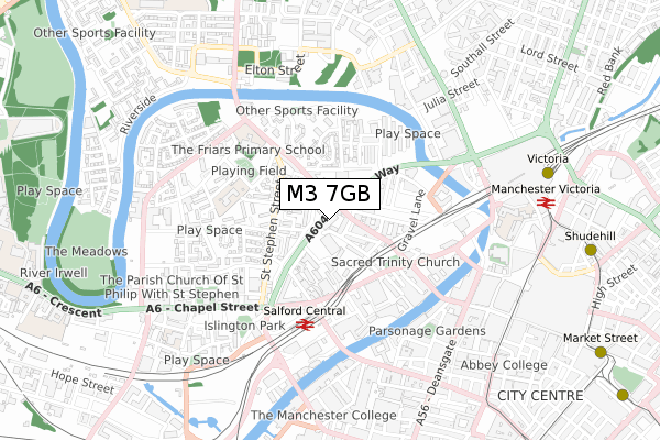 M3 7GB map - small scale - OS Open Zoomstack (Ordnance Survey)