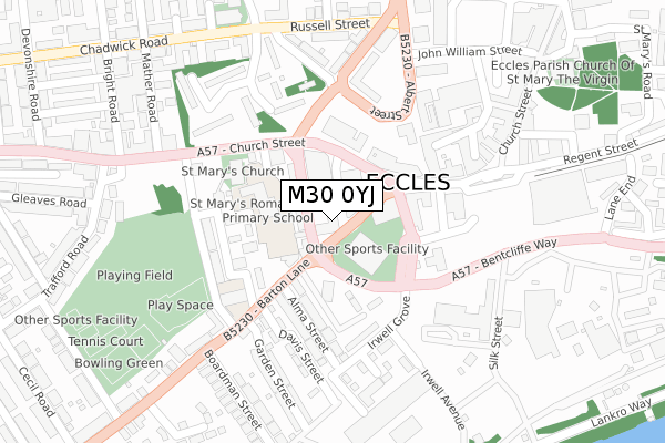 M30 0YJ map - large scale - OS Open Zoomstack (Ordnance Survey) M30 0YJ map - large scale - OS Open Zoomstack (Ordnance Survey)