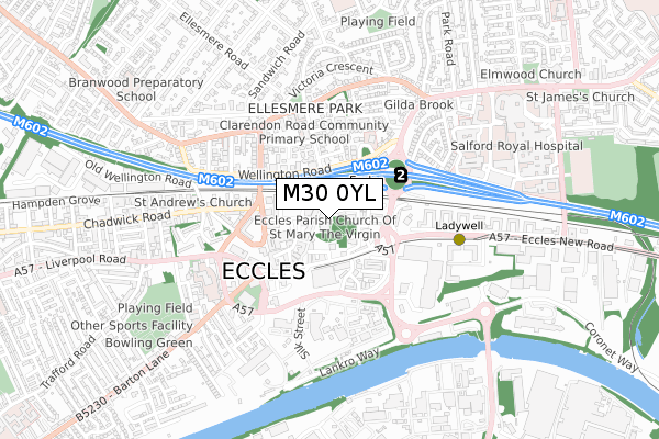 M30 0YL map - small scale - OS Open Zoomstack (Ordnance Survey) M30 0YL map - small scale - OS Open Zoomstack (Ordnance Survey)