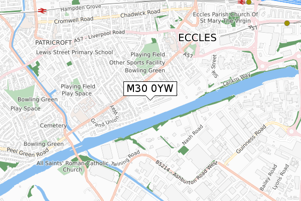 M30 0YW map - small scale - OS Open Zoomstack (Ordnance Survey) M30 0YW map - small scale - OS Open Zoomstack (Ordnance Survey)