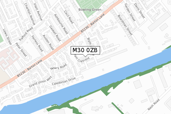 M30 0ZB map - large scale - OS Open Zoomstack (Ordnance Survey)