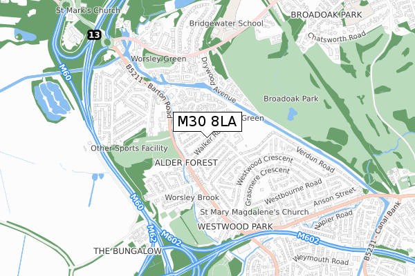 M30 8LA map - small scale - OS Open Zoomstack (Ordnance Survey) M30 8LA map - small scale - OS Open Zoomstack (Ordnance Survey)