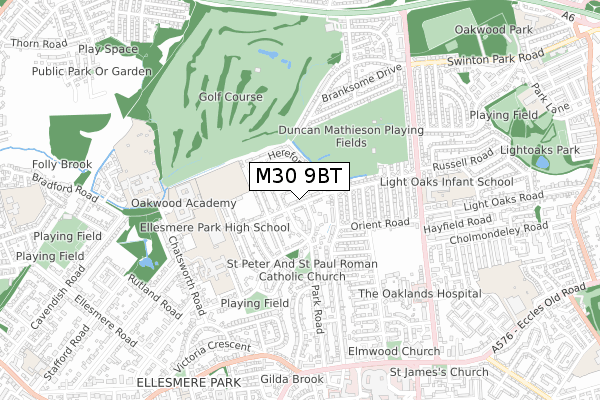 M30 9BT map - small scale - OS Open Zoomstack (Ordnance Survey)