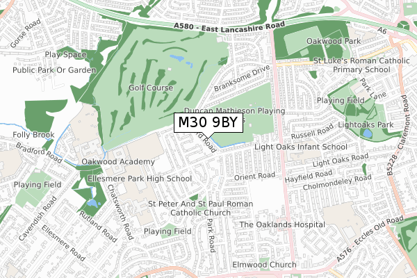 M30 9BY map - small scale - OS Open Zoomstack (Ordnance Survey)