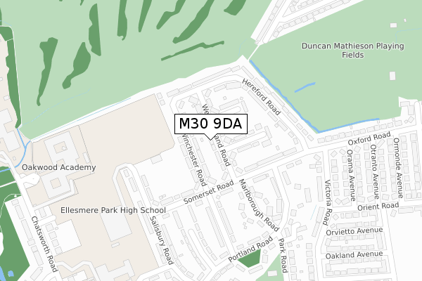 M30 9DA map - large scale - OS Open Zoomstack (Ordnance Survey)