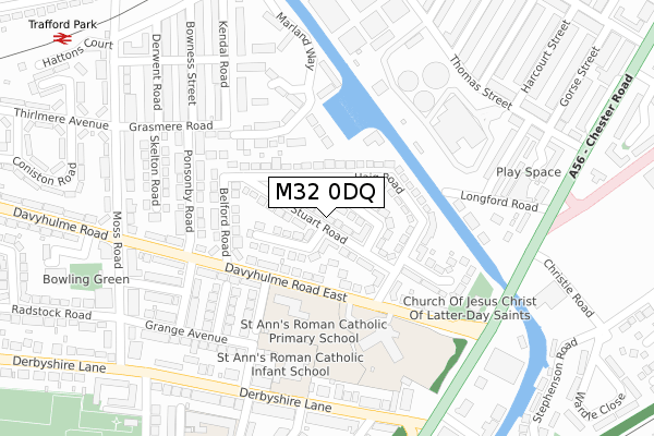 M32 0DQ map - large scale - OS Open Zoomstack (Ordnance Survey)