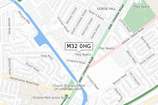 M32 0HG map - large scale - OS Open Zoomstack (Ordnance Survey)