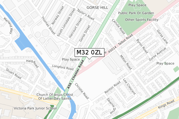 M32 0ZL map - large scale - OS Open Zoomstack (Ordnance Survey)