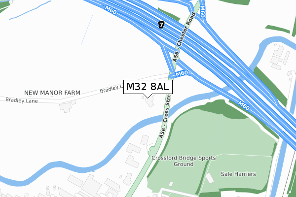 M32 8AL map - large scale - OS Open Zoomstack (Ordnance Survey)