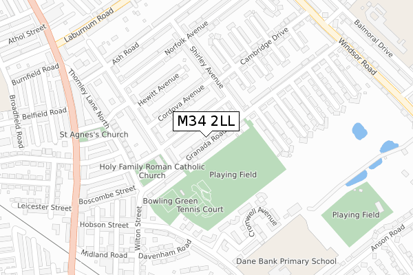 M34 2LL map - large scale - OS Open Zoomstack (Ordnance Survey)