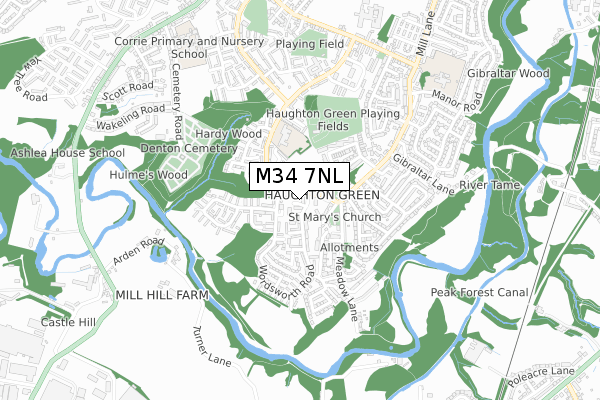 M34 7NL map - small scale - OS Open Zoomstack (Ordnance Survey) M34 7NL map - small scale - OS Open Zoomstack (Ordnance Survey)