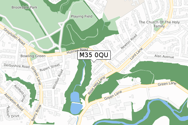 M35 0QU map - large scale - OS Open Zoomstack (Ordnance Survey)