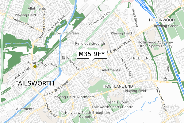 M35 9EY map - small scale - OS Open Zoomstack (Ordnance Survey)