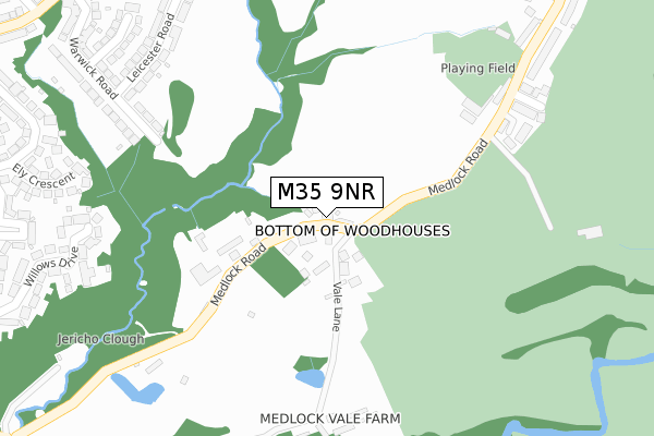 M35 9NR map - large scale - OS Open Zoomstack (Ordnance Survey)