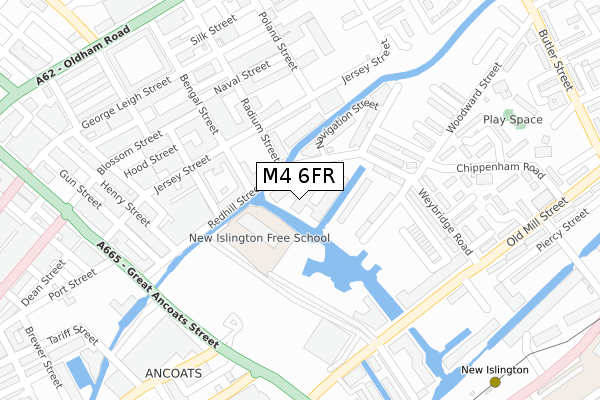 M4 6FR map - large scale - OS Open Zoomstack (Ordnance Survey)