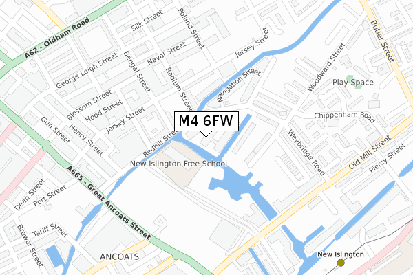 M4 6FW map - large scale - OS Open Zoomstack (Ordnance Survey)