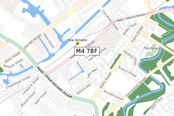 M4 7BF map - large scale - OS Open Zoomstack (Ordnance Survey)