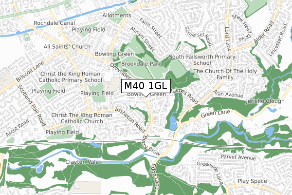 M40 1GL map - small scale - OS Open Zoomstack (Ordnance Survey)