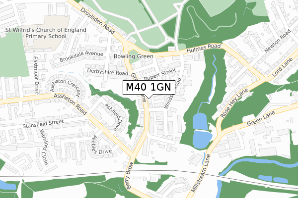 M40 1GN map - large scale - OS Open Zoomstack (Ordnance Survey)
