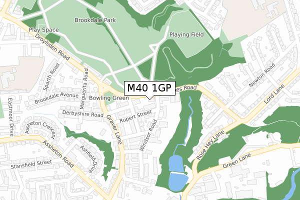 M40 1GP map - large scale - OS Open Zoomstack (Ordnance Survey)