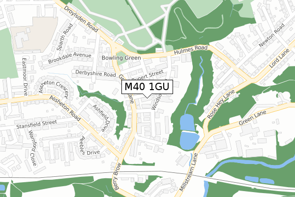 M40 1GU map - large scale - OS Open Zoomstack (Ordnance Survey)