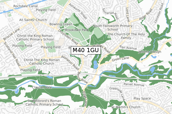 M40 1GU map - small scale - OS Open Zoomstack (Ordnance Survey)