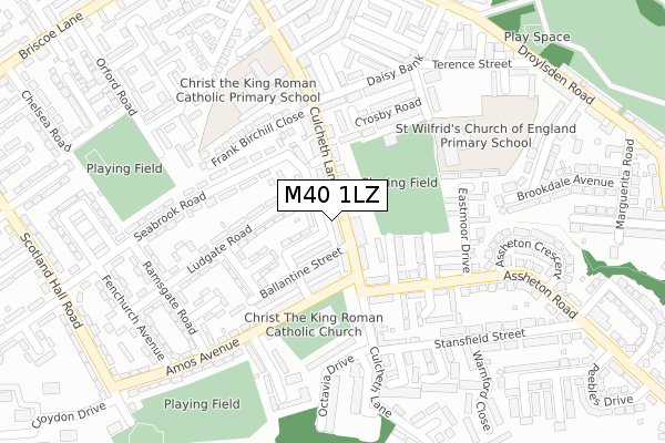 M40 1LZ map - large scale - OS Open Zoomstack (Ordnance Survey)