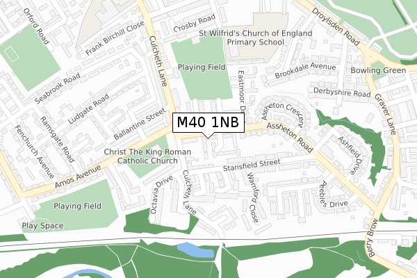 M40 1NB map - large scale - OS Open Zoomstack (Ordnance Survey)