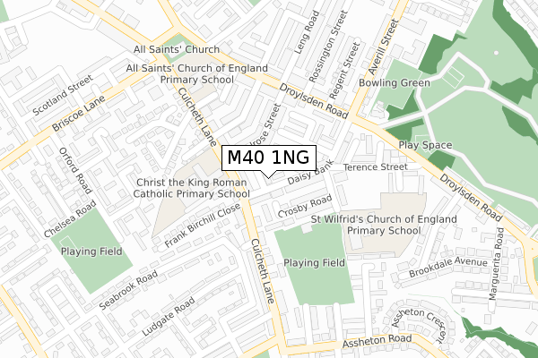 M40 1NG map - large scale - OS Open Zoomstack (Ordnance Survey)