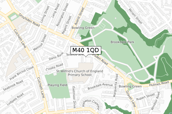 M40 1QD map - large scale - OS Open Zoomstack (Ordnance Survey)