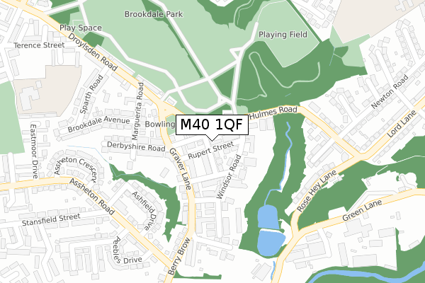 M40 1QF map - large scale - OS Open Zoomstack (Ordnance Survey)