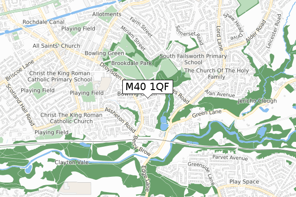 M40 1QF map - small scale - OS Open Zoomstack (Ordnance Survey)