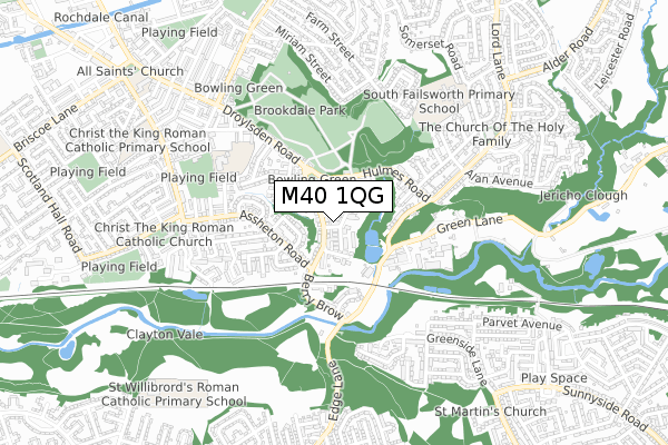 M40 1QG map - small scale - OS Open Zoomstack (Ordnance Survey)