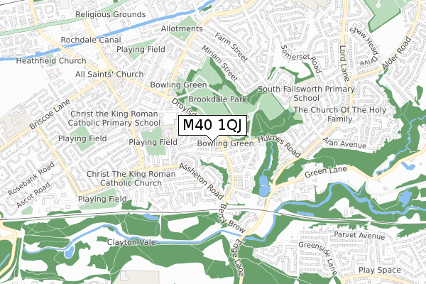 M40 1QJ map - small scale - OS Open Zoomstack (Ordnance Survey)