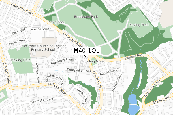 M40 1QL map - large scale - OS Open Zoomstack (Ordnance Survey)
