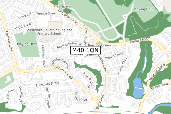 M40 1QN map - large scale - OS Open Zoomstack (Ordnance Survey)